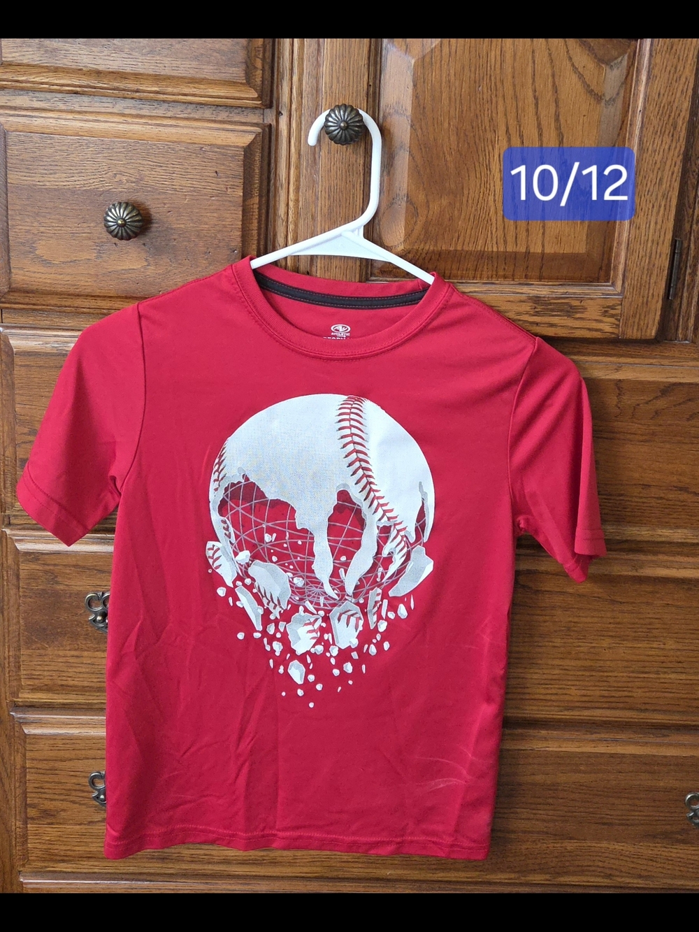 Athletic Works Red Short-Sleeve Baseball Graphic Tee